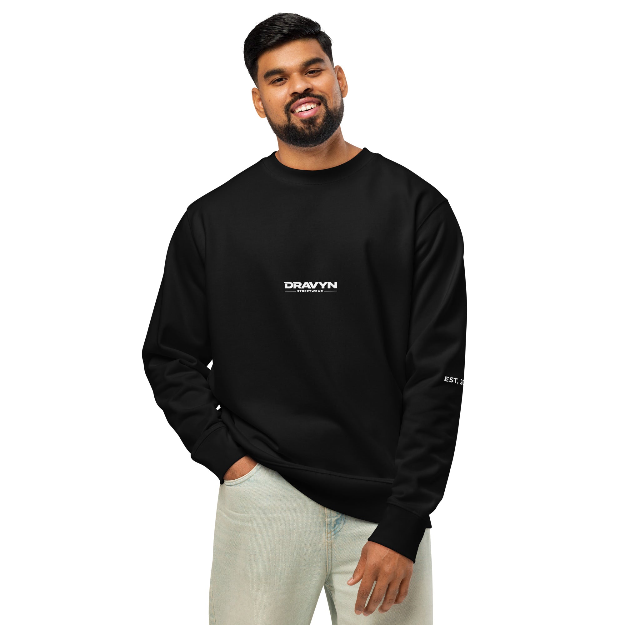 DRAVYN relaxed fit sweater zwart premium streetwear