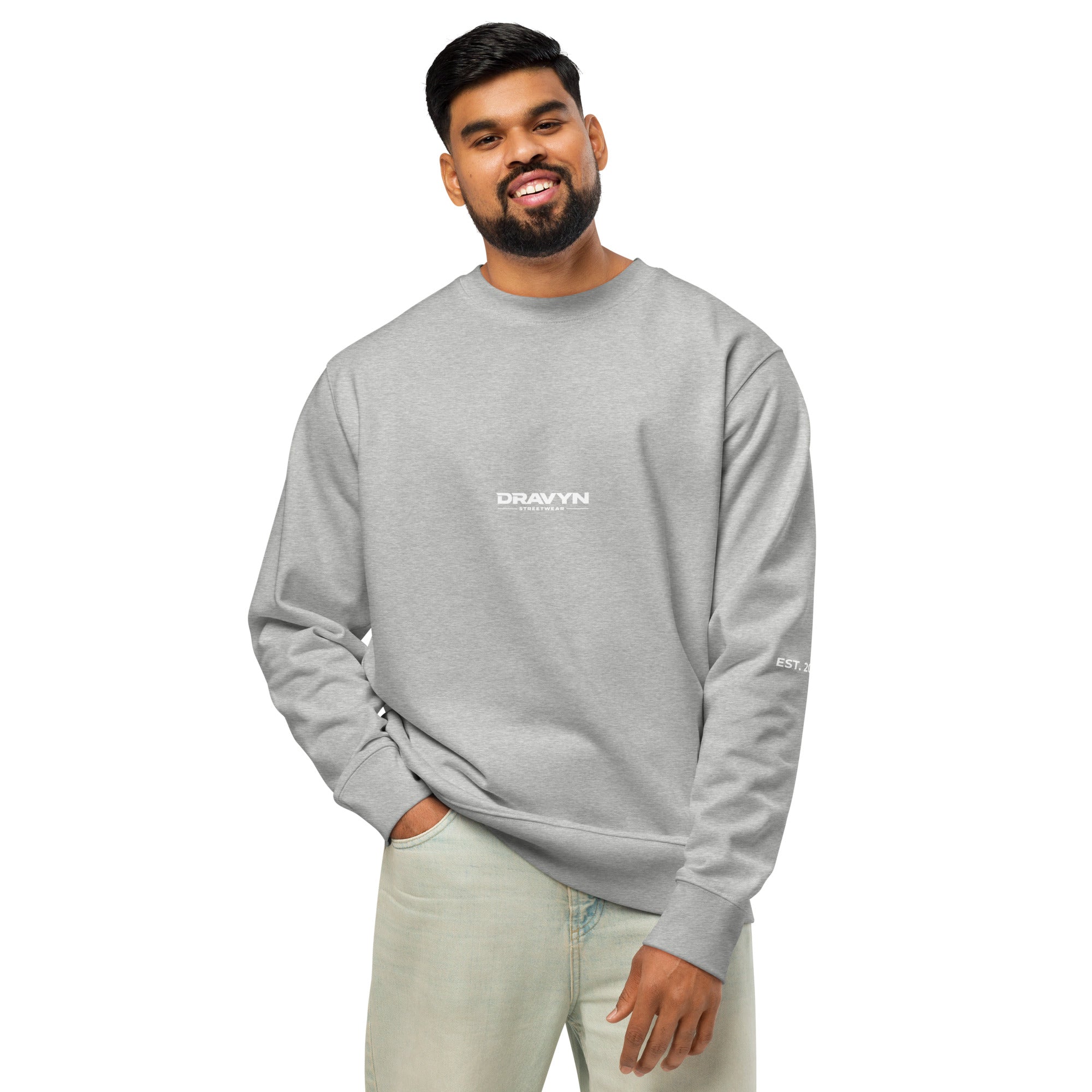 DRAVYN oversized grey sweater relaxed streetwear fit