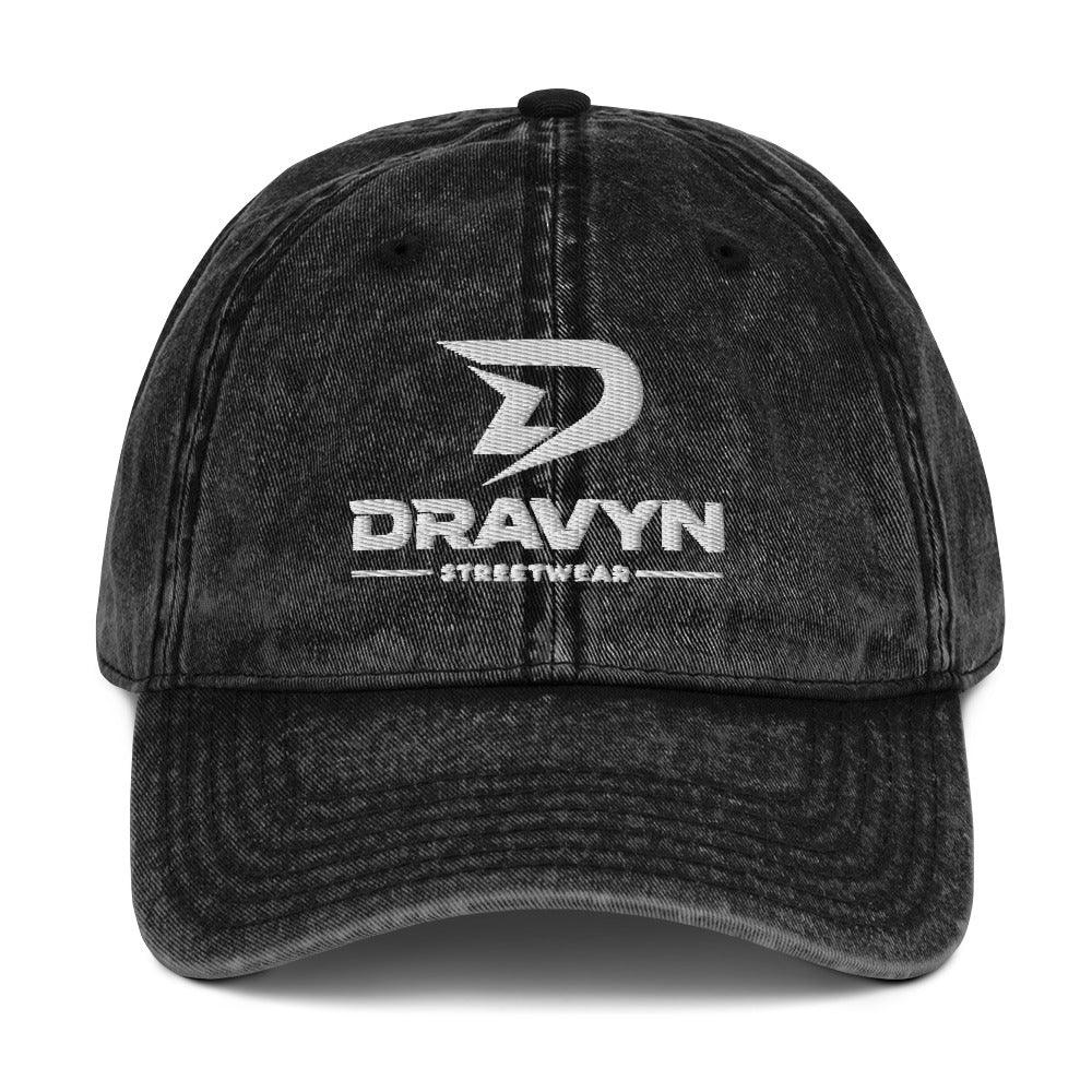 PDRAVYN vintage baseball cap zwart washed streetwear