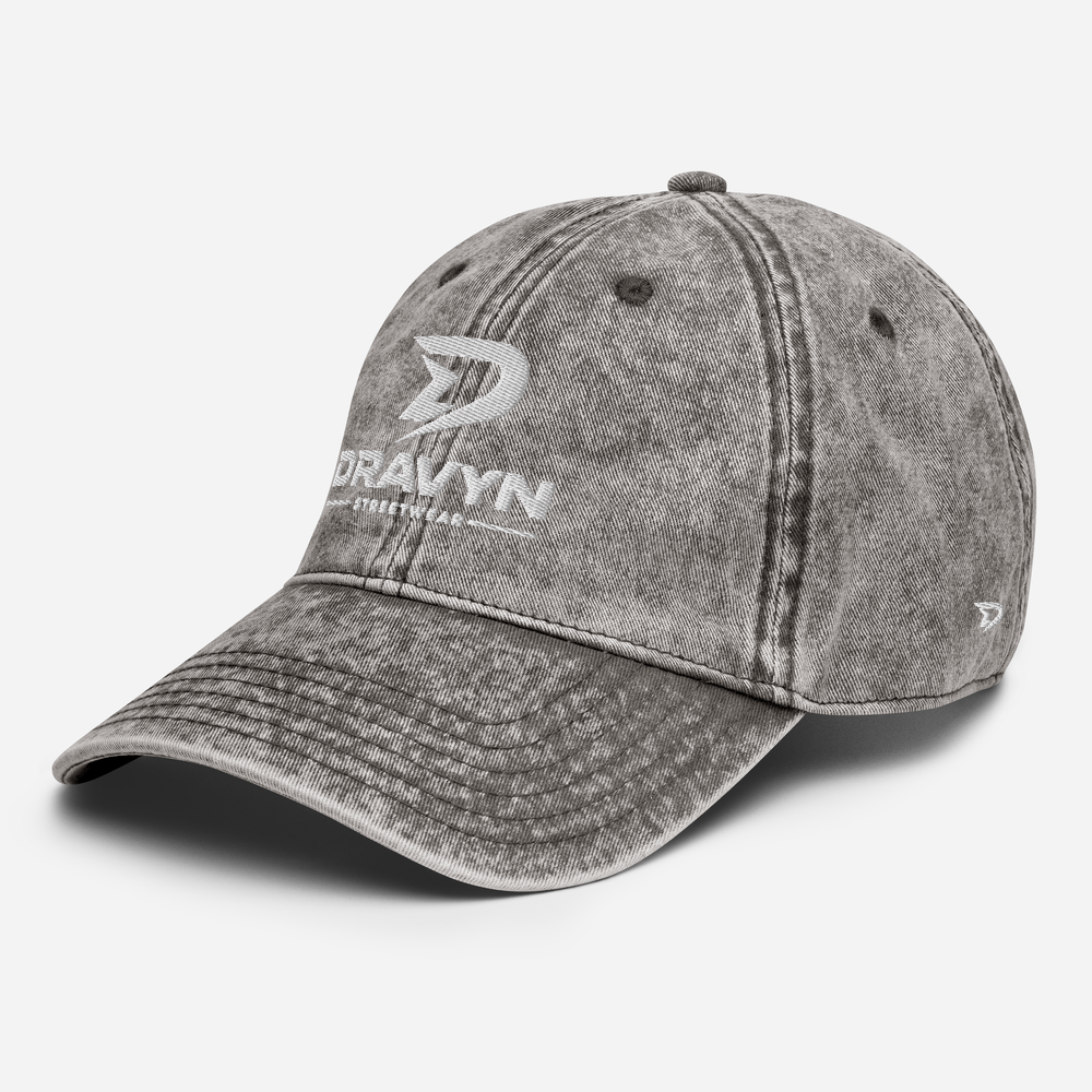 DRAVYN grijze washed vintage baseball cap cotton streetwear